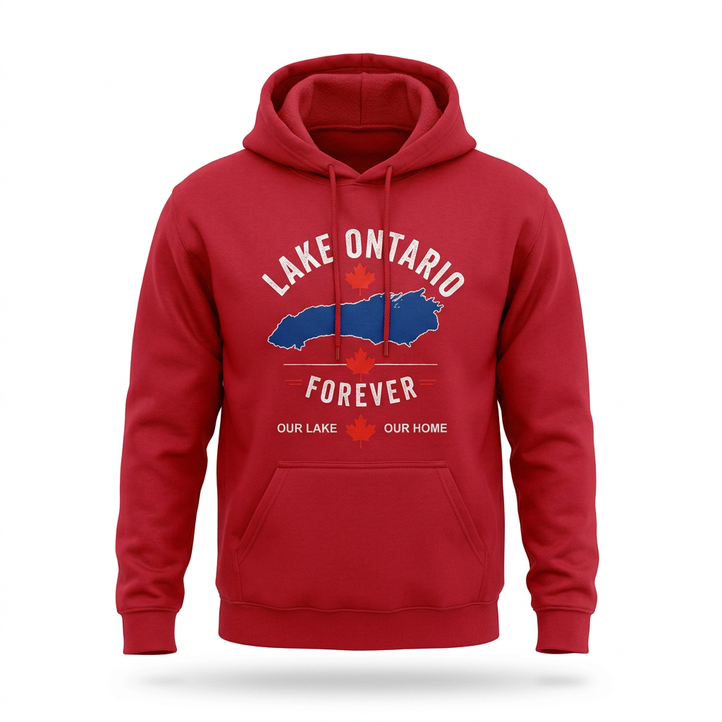 Pullover hoodie with lake Ontario design