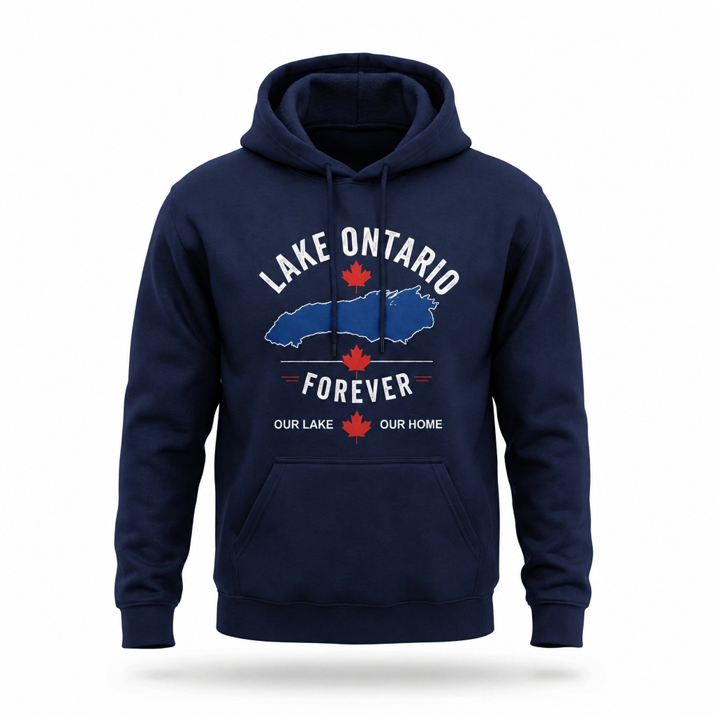 Pullover hoodie with lake Ontario design
